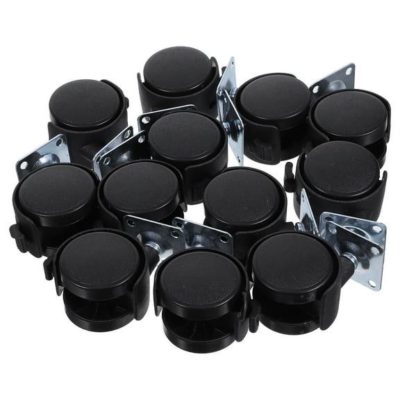 OUNONA 12pcs Chair Leg Wheels Casters For Office Chair Swivel Casters For Furniture Small Wheels For Cart Replacement Office Chair Parts (With Braking)