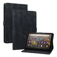 thumbnail image 2 of FJLBDE Case for Amazon Kindle Fire HD 8/8 Plus (12th/10th Gen), Embossed Flower PU Leather Flip Wallet Folio Stand Cover, Black, 2 of 7