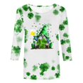 thumbnail image 4 of xixinqiwan Womens St Pats Funny T Shirts,Womens Cute Graphic Floral Tees Long Sleeve Summer Blessed T Shirt Irish Festival Tops, 4 of 6