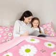 thumbnail image 5 of Feelyou Cartoon Flower Kids Twin Comforter Sets, Pink Groovy Floral Bedding Set, 2 Pieces, 5 of 8