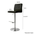 thumbnail image 3 of Paddy Black Vegan Leather on Silver Adjustable Stool, 3 of 6