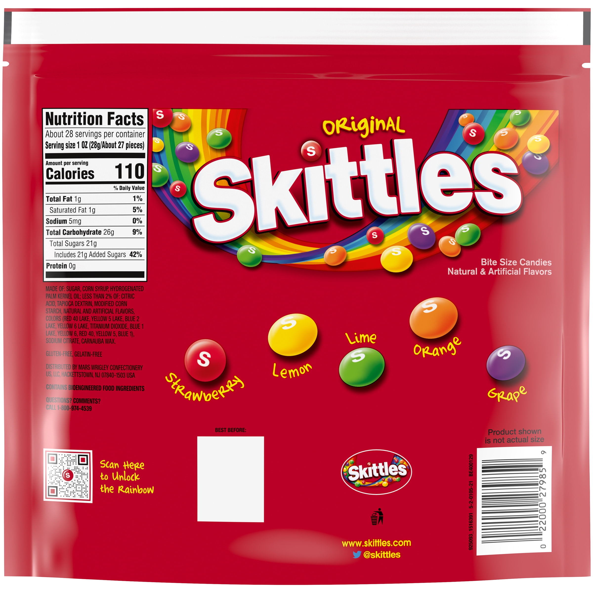 Marks Supa IGA - Skittles Fruits Chewy Lollies Party Share Bag 12 Pieces  180g