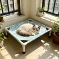 thumbnail image 6 of Elevated Cooling Pet Bed for Summer, Portable Raised Dog Cat Cot with Breathable Mesh, Washable Cover Foldable Pet Cot for Indoor Outdoor Camping Travel, Green, 6 of 6