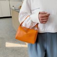 thumbnail image 4 of Bolso de hombro con cadena de bolso con asa superior de color sólido de cuero PU para mujer (naranja) Likrtyny Para estrenar, 4 of 9