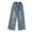G-Blue, variant on ZHOUCHANKIDS Kids Girls Jeans Denim Pants Cargo Distressed Elastic Waist Baggy Denim Wide Leg Pants Trousers 9-10 Years