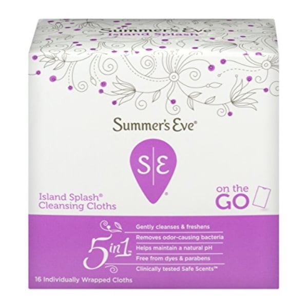 summer's eve cleansing cloths | island splash|16 count | pack of 12 | ph-balanced, dermatologist & gynecologist tested
