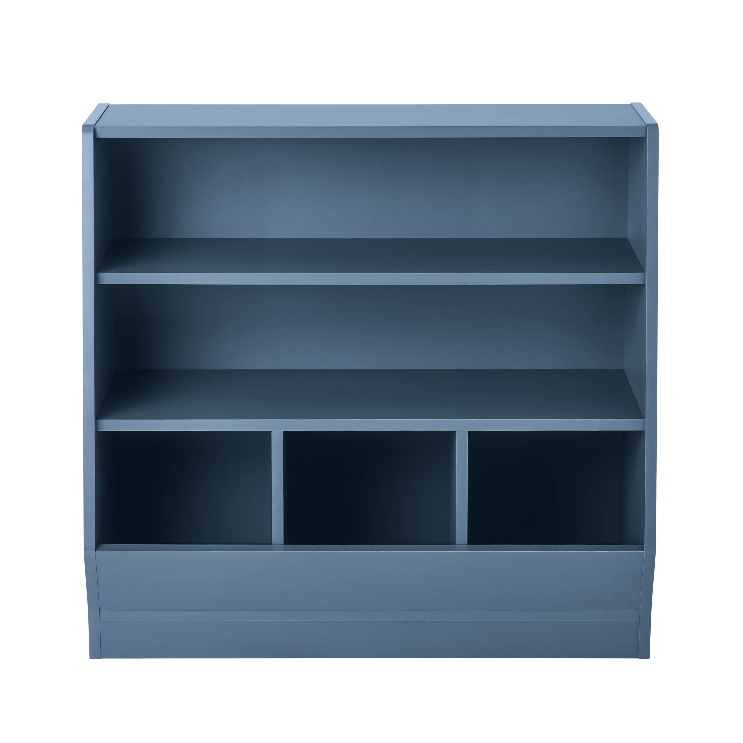 Your Zone Kids Bin Storage and Two Shelf Bookcase, Orion Blue