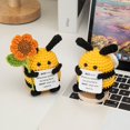 thumbnail image 4 of Lindo adorno de escritorio de abeja positiva de crochet con energía de crochet, abeja de miel pequeña, regalos para niños, muñeca de crochet,, 4 of 5