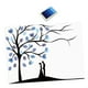 thumbnail image 4 of Lienzo con diseño de árbol de huellas dactilares, libro de visitas para bodas único, regalo considerado, manualidades, fiesta Azul, 4 of 9