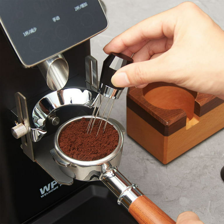 Espresso Coffee Stirrer WDT Tool, Espresso Distribution Tool, 8 Needles  0.5mm (Black)
