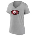 thumbnail image 2 of Women's Heather Gray San Francisco 49ers Primary Team Logo V-Neck T-Shirt, 2 of 3