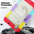 thumbnail image 3 of XYX For iPad Pro 11 inch Case 2024 (M4), 360 Rotating Shockproof Cover with Stand, Screen Protector, Shoulder Strap, Rainbow Red, 3 of 7