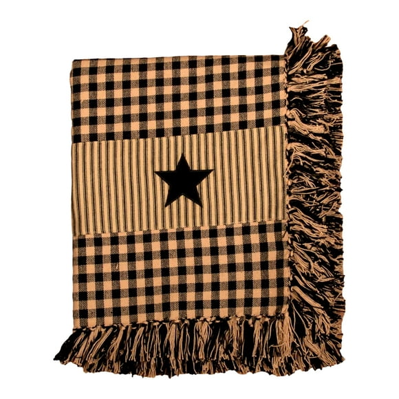 HeritageCraft Black Star Afghan Blanket