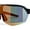 Black Red Orange Mirror, variant on Xloop Silver Mirror Shield Oversize Half Rim Neon Plastic Sport Sunglasses Light Blue