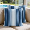 thumbnail image 2 of 16x16 Pillow Covers Set of 2, Navy Blue Ombre Stripe Square Throw Pillow Covers for Couch/Sofa/Living Room, Farmhouse Simple Striped Decorative Soft Pillowcases for Couch Throw Pillows, 2 of 9
