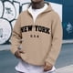 thumbnail image 1 of MHFRRA Sudadera con Capucha y Cremallera de Un Cuarto con Estampado de Letras, Suave y de Cobertura Total, Cómoda y Casual, Ideal para Uso Diario y Actividades Al Aire Libre Caqui, 1 of 3