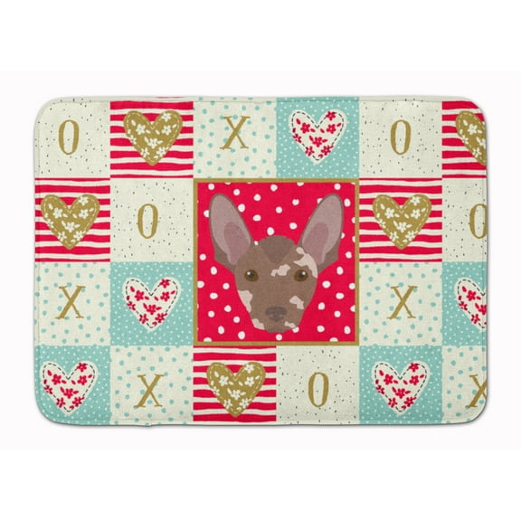 Mexican Hairless Dog Love Machine Washable Memory Foam Mat Red