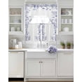 thumbnail image 4 of Blue Spring Floral Kitchen Curtains Sets 24 Inch Length with Valance, Summer Flowers Botanical Swag Valances and Tiers Curtain Set Drapes Swag Curtains for Living Room, Bathroom, Bedroom, Cafe, 4 of 6