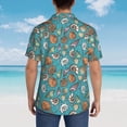 thumbnail image 6 of Balery Cute Conch Print Men's Hawaiian Shirts Short Sleeve Beach Shirt Relaxed Fit Vacation Button Down Shirts-3X-Large, 6 of 9