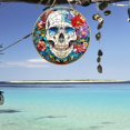 thumbnail image 6 of Clearance Under $1! 1PC 5.9in Acrylic Skeleton Hanging Ornament, Mexican Sugar Skull Disc Decor for Window, Acrylic, (One Size, Sky Blue), 6 of 8