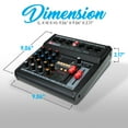 thumbnail image 2 of Pyle PMX462 - 3-Channel Audio Mixer With USB Interface - Built-in FX Processor MP3 Player, XLR & 6.35 Jack Connectors, 2 of 7