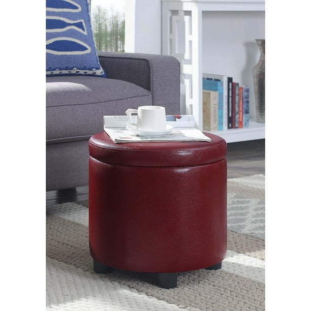 Copper Grove Bramsted Round Accent Storage Ottoman with Reversible Tray