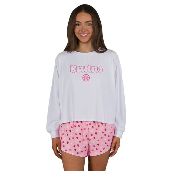 Women's Concepts Sport Boston Bruins Lyric Long Sleeve Top & Shorts Set