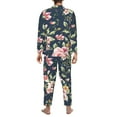 thumbnail image 5 of Kll Vintage Floral Sleepwear Mens Flannel Pajamas,Long Cotton Pj Set, 5 of 9