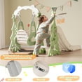 thumbnail image 2 of 3 in 1 Kids Slide and Swing Set for Indoor and Outdoor, Freestanding Slide for Toddler Playground Slipping Slide Climber Toy Playset with Basketball Hoop, 2 of 5