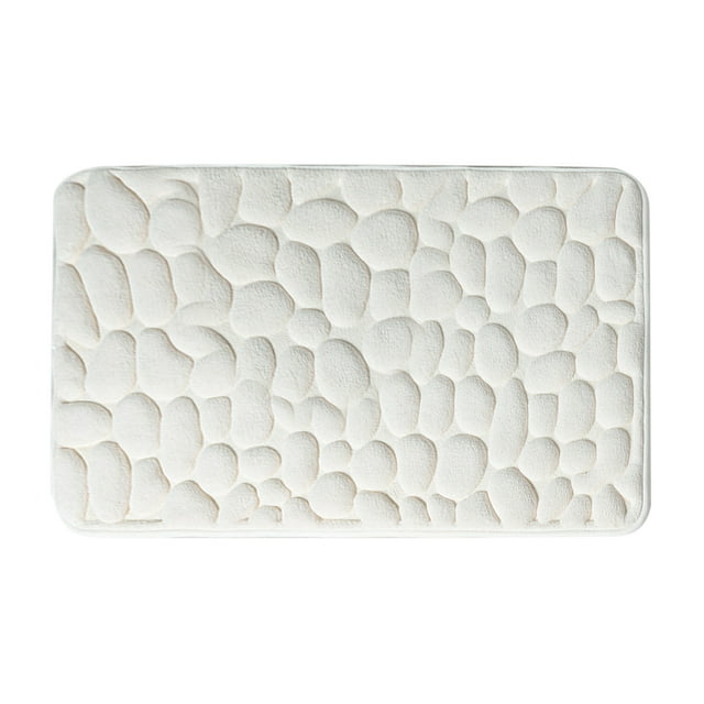 Xihbxyly Alfombra de Baño de Espuma Viscoelástica con Relieve de Adoquines, Base de Pvc Antideslizante, Superabsorbente, Suave y Cómoda, Multiusos, para Baño, Dormitorio y Salón, 40 X 60 Cm.