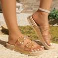 thumbnail image 2 of Women’s Clear Strap Buckle Slide Sandals, Comfortable Non-Slip Espadrille Platform Slippers for All-Day Wear, 39, 2 of 7