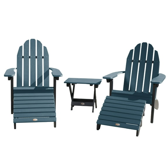 2 Essential Adirondack Chair with 1 Essential Folding Side Table & 2 Essential Folding Ottomans