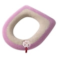 thumbnail image 2 of Plush Lamb Design Thickened Toilet Seat Cover with Handle for Easy Installation, Soft Winter Bathroom Cushion for Year-Round Comfort, Washable Two-Tone Toilet Seat Protector, 2 of 5