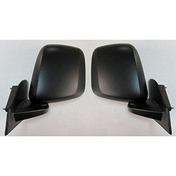 TRQ Mirror Manual Textured Black Convex Insert Pair Set for Nissan NV200 MRA04603
