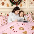 thumbnail image 4 of Erosebridal Gingerbread Cookies Full Size Comforter Sets 3-Piece,Christmas Baking Bedding Comforter Set,Light Pink,Reversible,1 Comforter and 2 Pillowcases, 4 of 6
