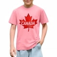 thumbnail image 5 of PIGOGI Kids Maple Leaf Graphic Tee Short Sleeve Loose Comfortable Round Neck Casual Top for Boys Girls School Play, 5 of 6