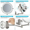 thumbnail image 3 of 8'' Double Sided 360°Swivel Extens Vanity Mirror,USB Wall Mounted Makeup Mirror,3 Light Modes Adjustable LED Touch Sn Bathroom Shaving Mirror,for Home Spa Hotel, 3 of 8