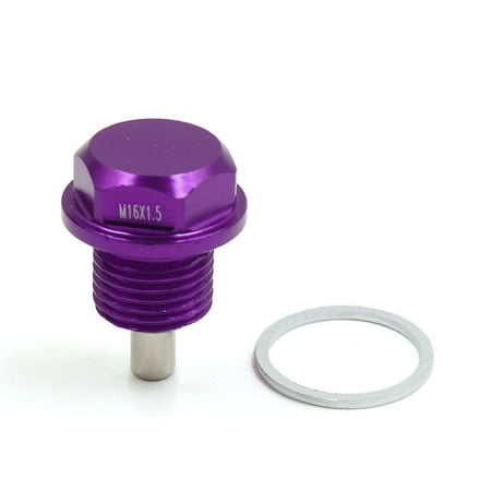 M16 Bolt Carrier - M16 x 1.5 Purple Aluminum Alloy Magnetic Engine Oil Pan Drain Bolt Screw for Car