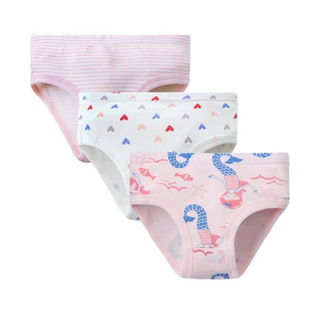 Akiihool Kids Underwear Girls Girl s Panties Underwear Girls Panty Briefs Cotton Training Undies(White 4-5 Years)
