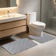 thumbnail image 5 of Juego de alfombras para inodoro con base antideslizante de látex en forma de U – Alfombra absorbente de secado rápido para baño, ducha, bañera y lavabo – Alfombra de baño lavable, 5 of 6