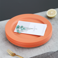 thumbnail image 2 of ReaNea 10 Inch Orange Plastic Plates 8 Pieces, Unbreakable And Reusable Light Weight Dinner Plates Microwave Safe BPA Free, 2 of 8