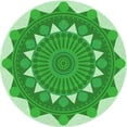thumbnail image 1 of Ahgly Company Indoor Round Patterned Jade Green Area Rugs, 4' Round, 1 of 6