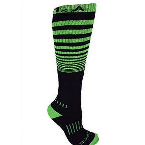 MOXY Socks Black with Lime Green Knee-High Premium "The Force" Fitness Deadlift Socks