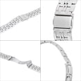 thumbnail image 4 of Bandini 20mm Stainless Steel Fitted Curved End Metal Watch Band for Men, Tapered Watch Strap Bracelet, Push Button Deployment Clasp, Jubilee Style - Silver 20 mm Watch Band, 4 of 7