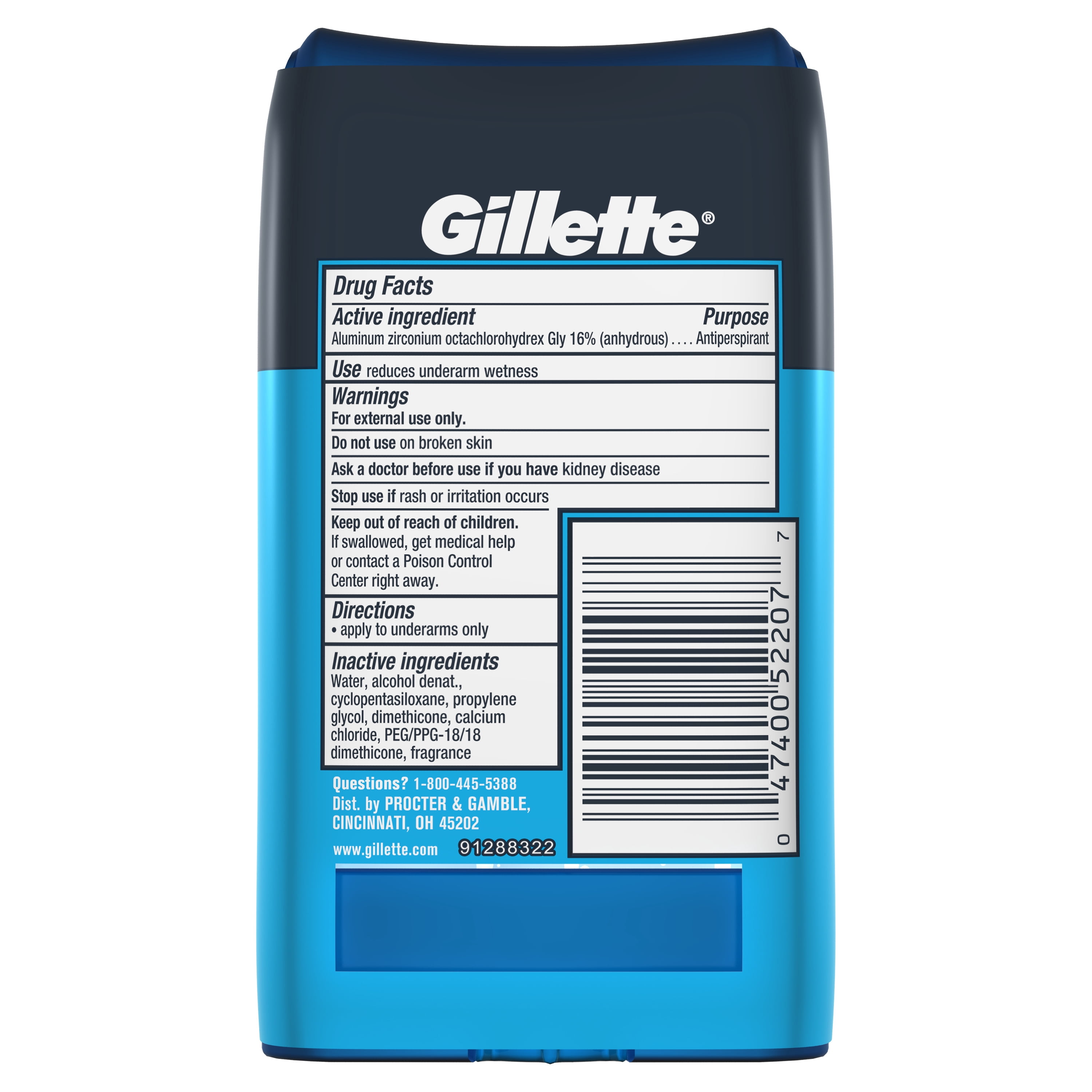 Gillette Cool Wave Clear Gel Men's Antiperspirant and Deodorant 3.8 oz, Pack of 5