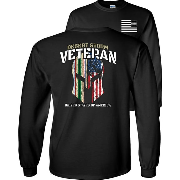 Fair Game Proud Desert Storm Spartan Helmet Long Sleeve Shirt-Black-Small