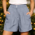 thumbnail image 2 of GUACER Shorts for Women Elastic Waisted Pleated Dressy Shorts with Pockets Casual Loose Wide Leg Shorts, 2 of 6