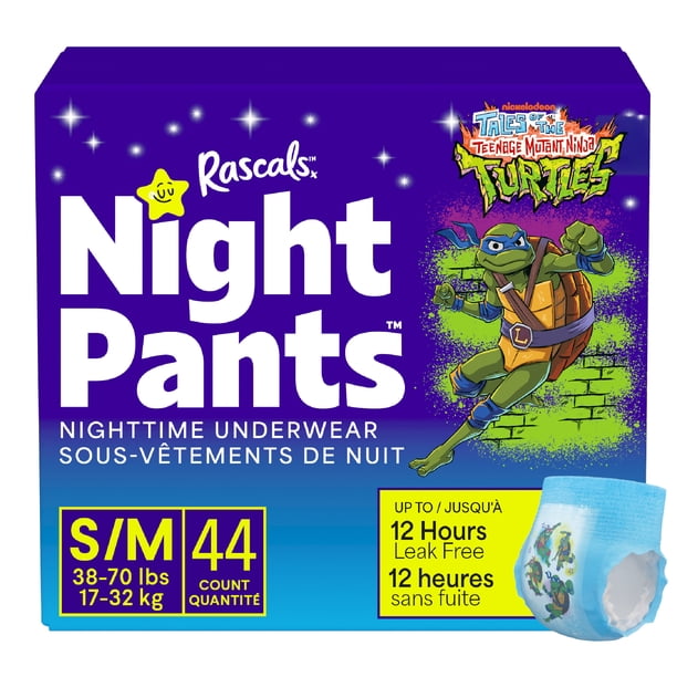 Rascals Night Pants, Absorbent Boys Nighttime Bedwetting Underwear