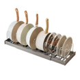 thumbnail image 1 of Estante de Ollas, Organizador de Ollas y Sartenes Corredero, 9 Compartimentos Ajustables Estante Tapas de Ollas Cajon Gris, Acero inoxidable para Sartenes, Ollas y Tapas(Gris), 1 of 8