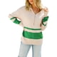 thumbnail image 2 of VISgogo Mujer Otoño Invierno Jersey de Punto Manga Larga Solapa Cremallera Patchwork Sudadera VISgogo moda, 2 of 9